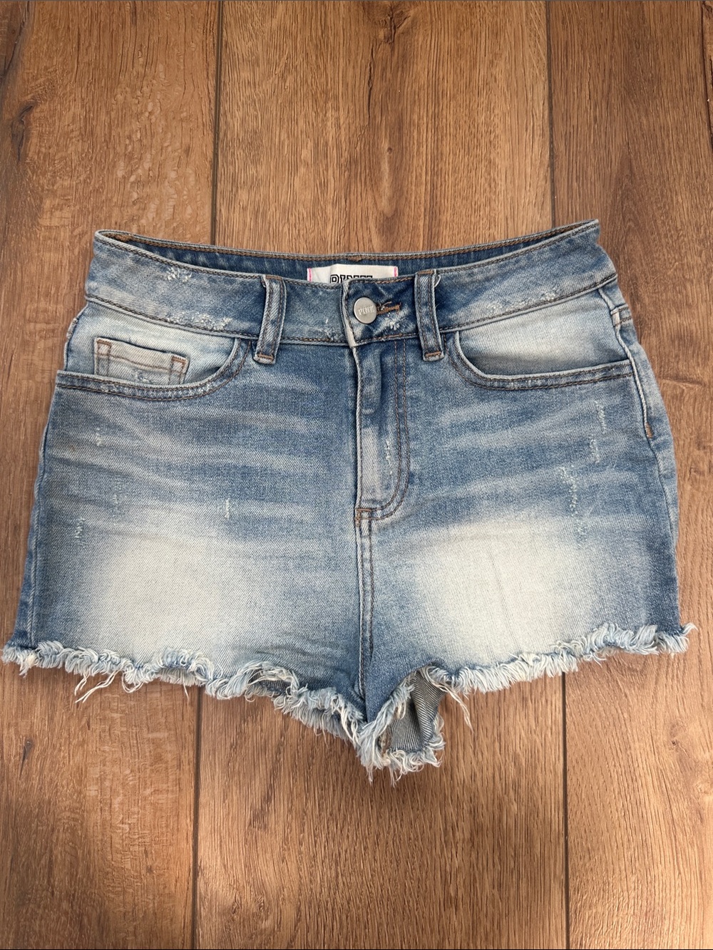 PINK Victoria's Secret Light Wash Distressed Denim Shorts
